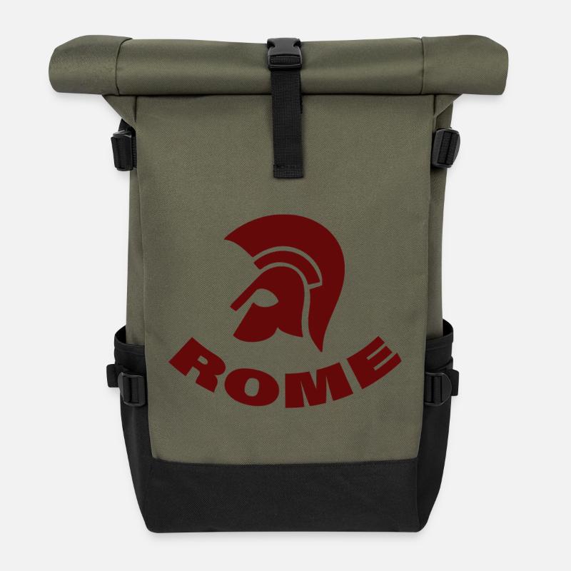 ROME - Rolltop Rucksack - Olive/Schwarz