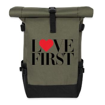 love first - Rolltop Rucksack - Olive/Schwarz - Vorne
