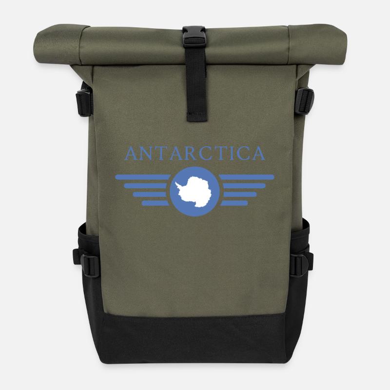 I Love Antarctica, Elegance Style Design T-Shirt - Roll Top Backpack - olive/black