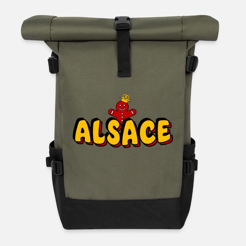 King Alsace - Sac à dos roll top - olive/noir