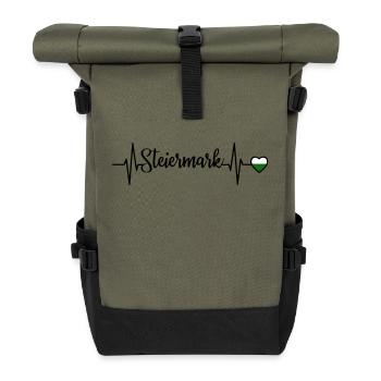 Steiermark Puls Herzlinie - Rolltop Rucksack - Olive/Schwarz - Vorne