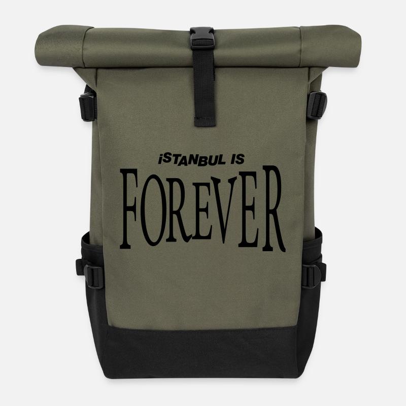 Istanbul is Forever - Rolltop Rucksack - Olive/Schwarz