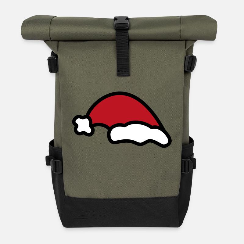weihnachtsmütze - Rolltop Rucksack - Olive/Schwarz