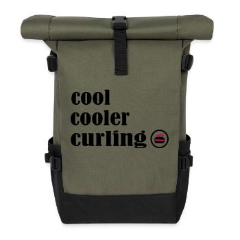 curling eisstockschießen curler curlingsaison - Roll Top Backpack - olive/black - Front