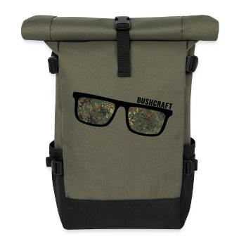 bushcraft militär wildcamping survival adventure - Rolltop Rucksack - Olive/Schwarz - Vorne