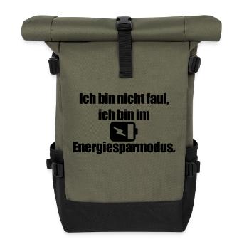 Energiesparmodus aktiv - Rolltop Rucksack - Olive/Schwarz - Vorne