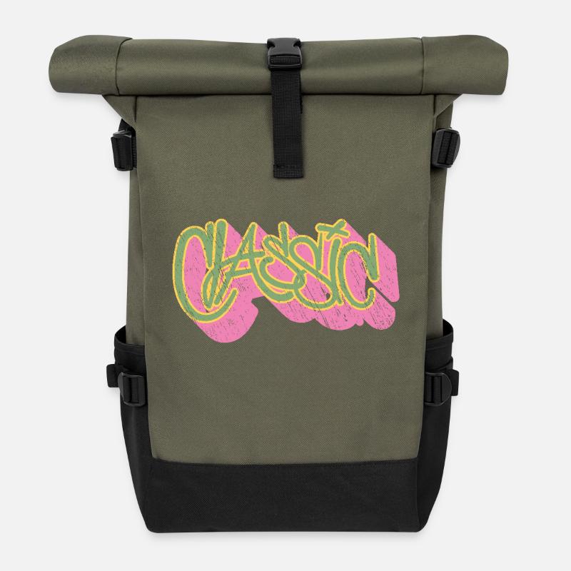 Graffiti Classic T-Shirt - Rolltop Rucksack - Olive/Schwarz