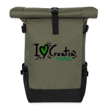 kroatien hrvatska kroatien hrv hr hr adria tourismus meer - Rolltop Rucksack - Olive/Schwarz - Vorne