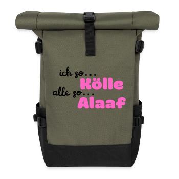 Kölle Alaaf - Rolltop Rucksack - Olive/Schwarz - Vorne