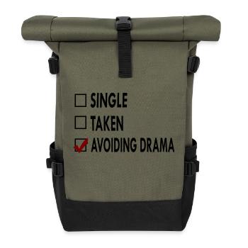 SINGLE noir blanc AVOIDING - Sac à dos roll top - olive/noir - Devant