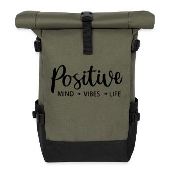vibrations mentales positives vie - Sac à dos roll top - olive/noir - Devant