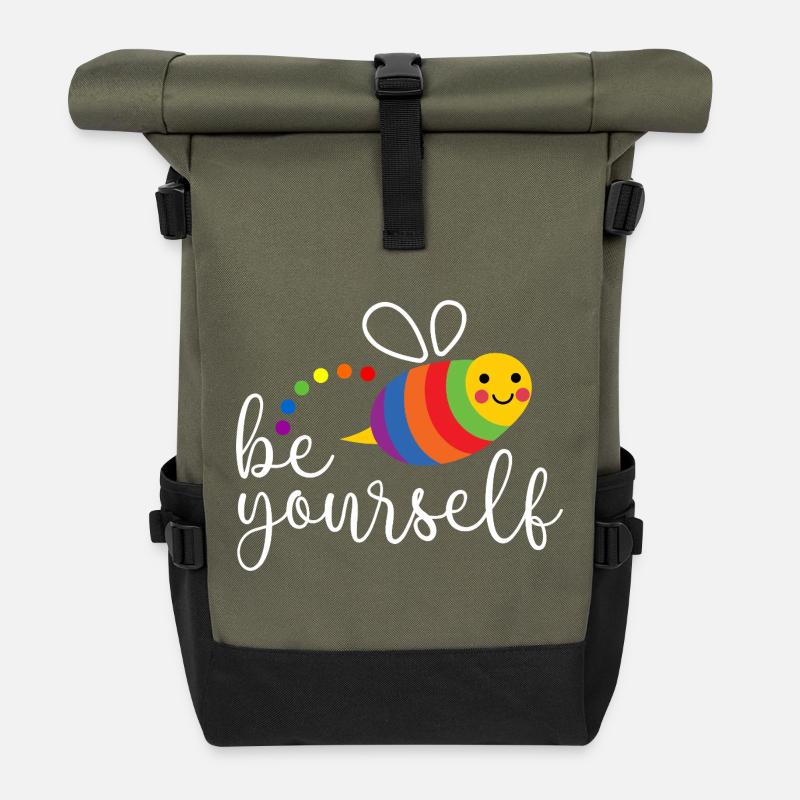 LGBTQ Pride Month - Sei du selbst - Rolltop Rucksack - Olive/Schwarz