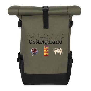 Ostfriesland - Rolltop Rucksack - Olive/Schwarz - Vorne