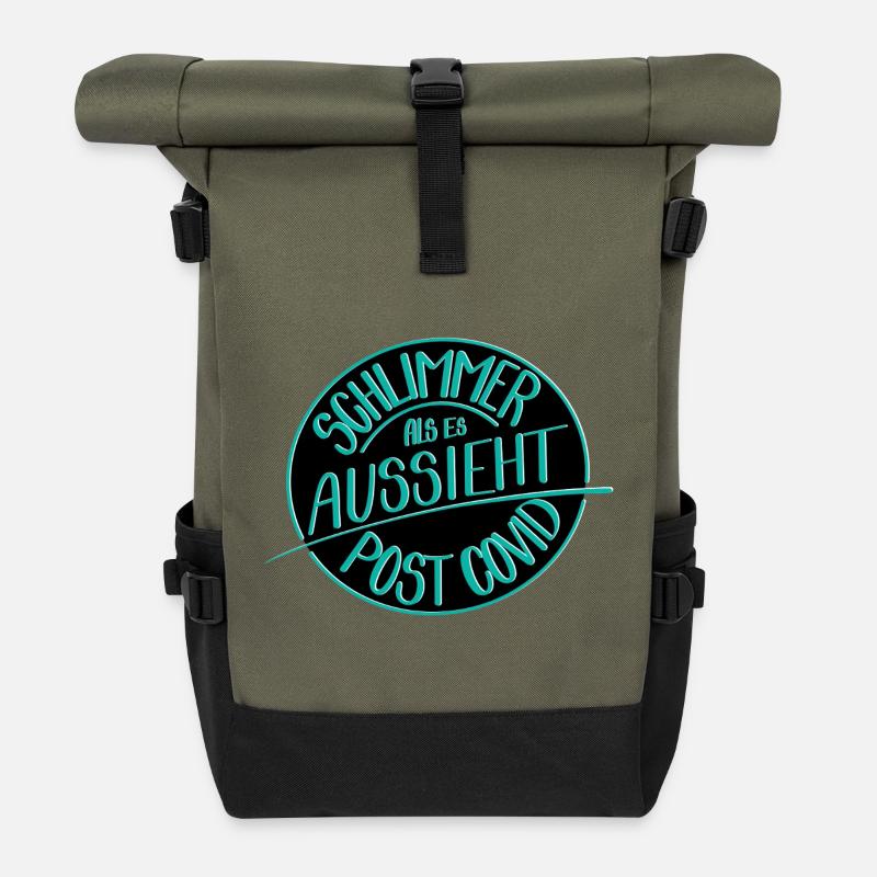 Schlimmer als es aussieht, Post Covid - Rolltop Rucksack - Olive/Schwarz