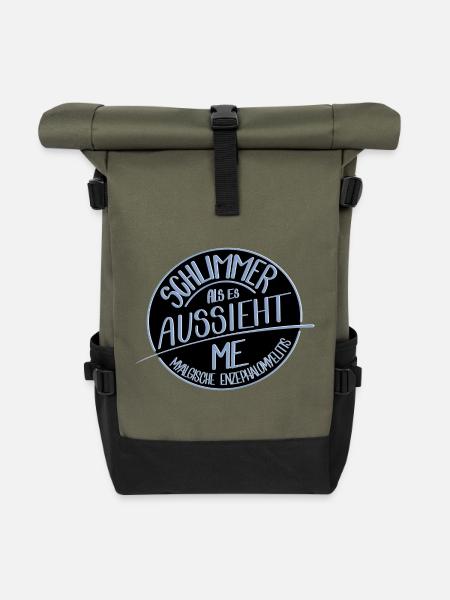 Schlimmer als es aussieht, ME - Rolltop Rucksack - Olive/Schwarz
