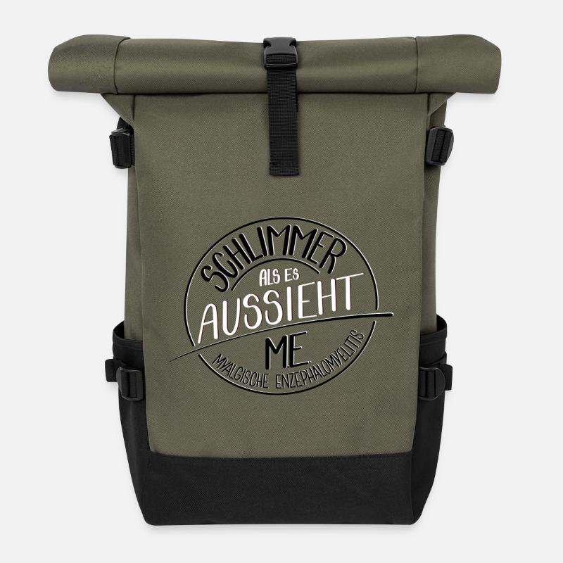 Schlimmer als es aussieht, ME - Rolltop Rucksack - Olive/Schwarz