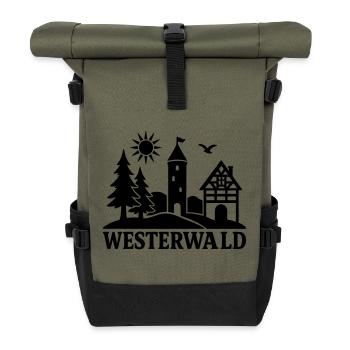 westerwald silhouette - Rolltop Rucksack - Olive/Schwarz - Vorne