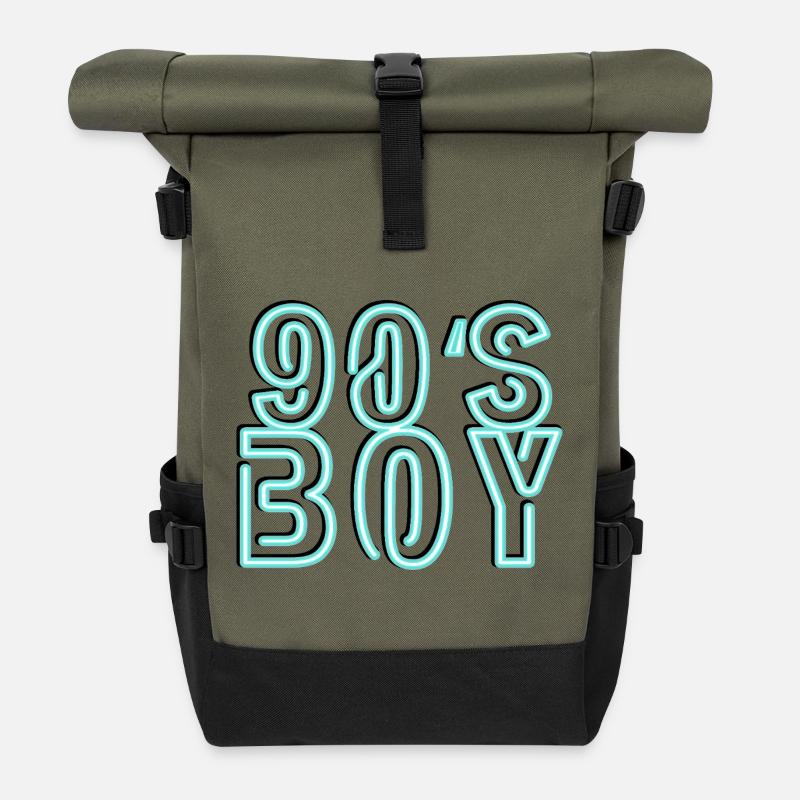 90s - Roll Top Backpack - olive/black