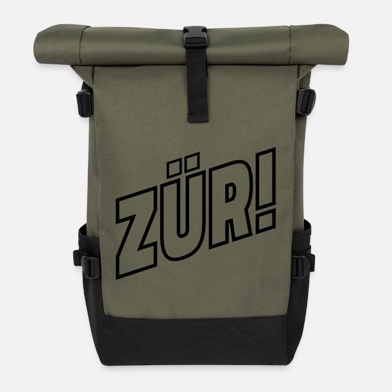 ZÜRI - Rolltop Rucksack - Olive/Schwarz