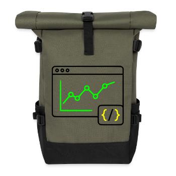 Web Analysis Chart Coding Browser Vector - Roll Top Backpack - olive/black - Front