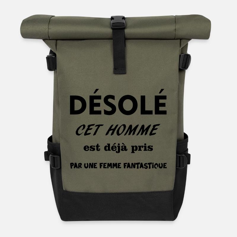 MANN ERWISCHT - Rolltop Rucksack - Olive/Schwarz