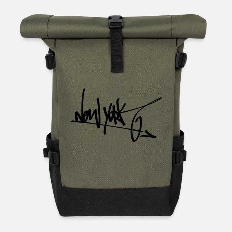 graffity new york 01 - Rolltop Rucksack - Olive/Schwarz