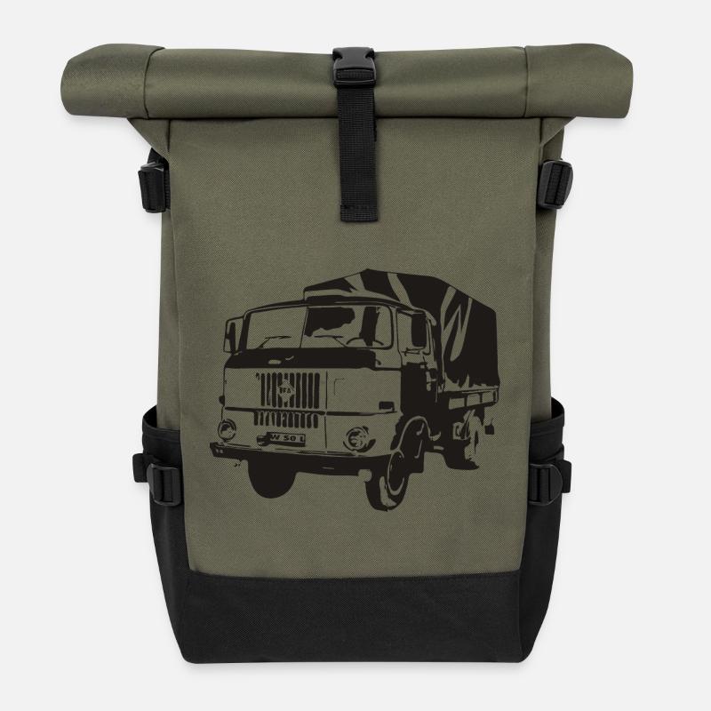 W50 Pritsche IFA LKW - Rolltop Rucksack - Olive/Schwarz