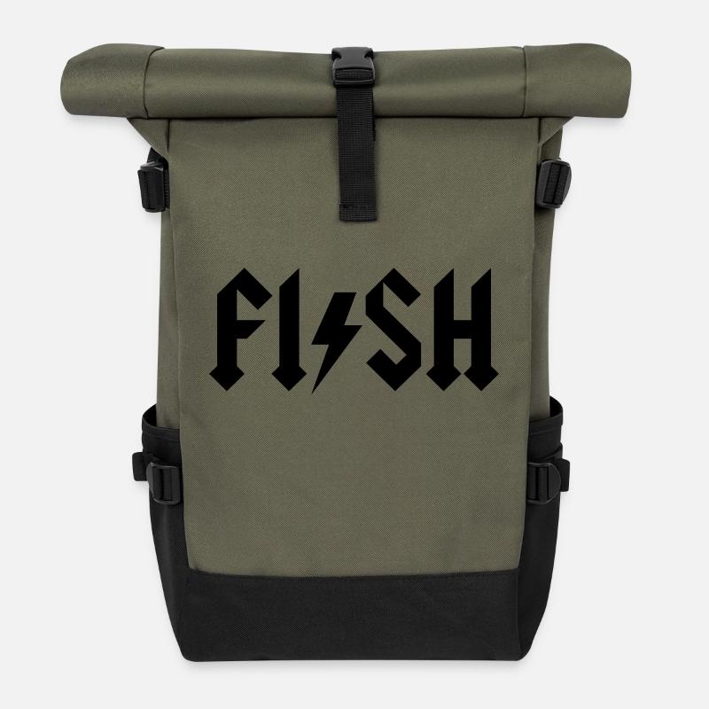 fish - Sac à dos roll top - olive/noir