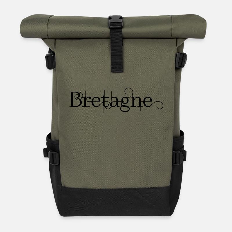 Bretagne - Sac à dos roll top - olive/noir