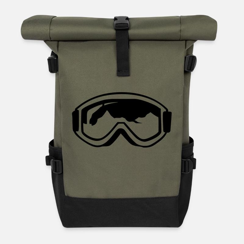 skibrille - Rolltop Rucksack - Olive/Schwarz