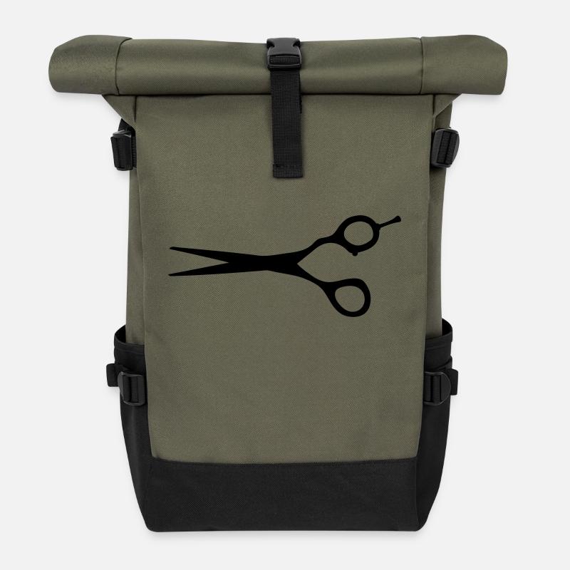 schere friseur friseur friseur zeichnung - Rolltop Rucksack - Olive/Schwarz