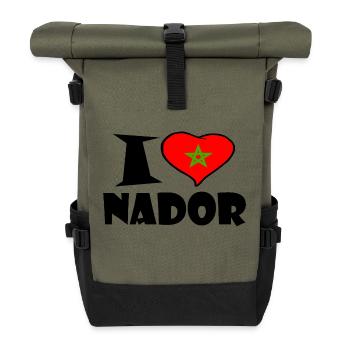 Nador - J'aime Nador - J'aime Nador - Sac à dos roll top - olive/noir - Devant