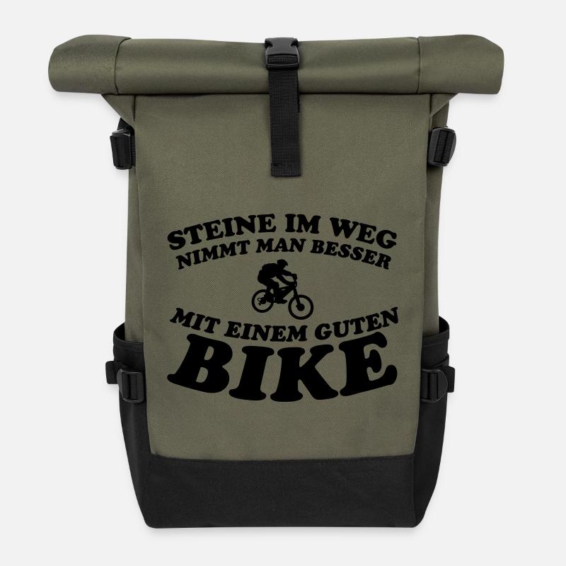 Steine Bike - Rolltop Rucksack - Olive/Schwarz