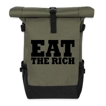 Eat the rich - Roll Top Backpack - olive/black - Front