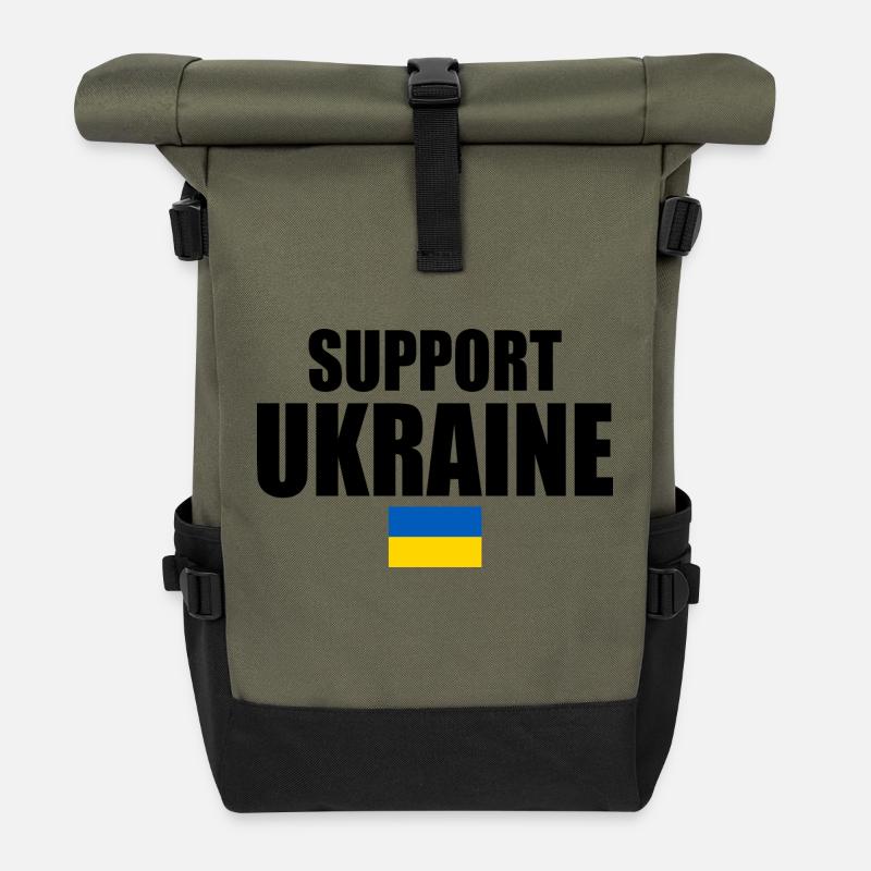 Support ukraine - Rolltop Rucksack - Olive/Schwarz