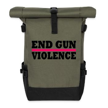 End gun violence - Roll Top Backpack - olive/black - Front