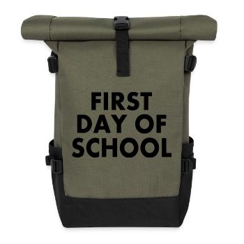 First day of school - Roll Top Backpack - olive/black - Front