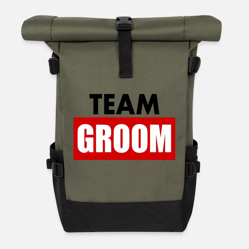 Team groom - Sac à dos roll top - olive/noir