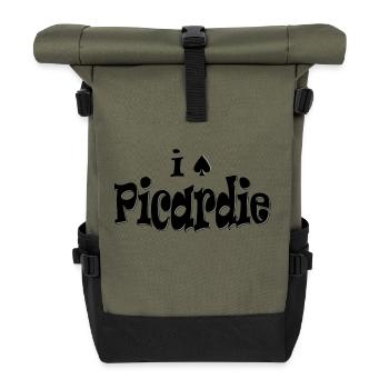 I love Picardie - Roll Top Backpack - olive/black - Front