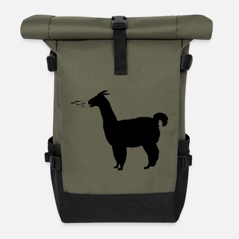 Crachats de lama - Sac à dos roll top - olive/noir