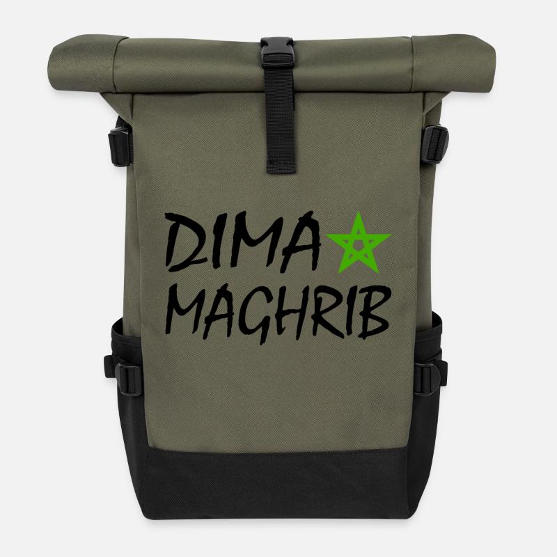 Dima maghrib - Marokko - Rolltop Rucksack - Olive/Schwarz