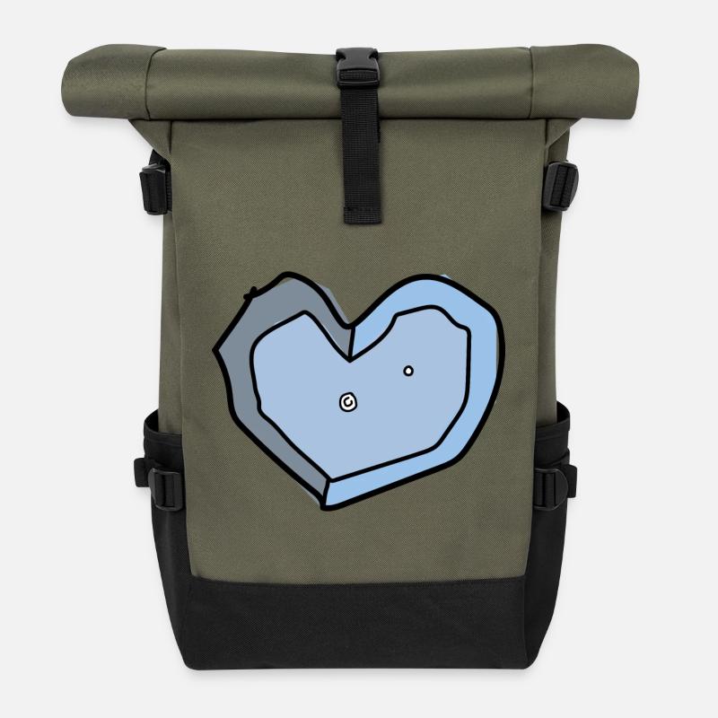 boulderliebe blau - Rolltop Rucksack - Olive/Schwarz