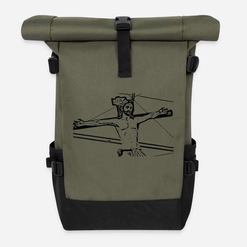 Jesus Christus Kreuz Ostern - Rolltop Rucksack - Olive/Schwarz
