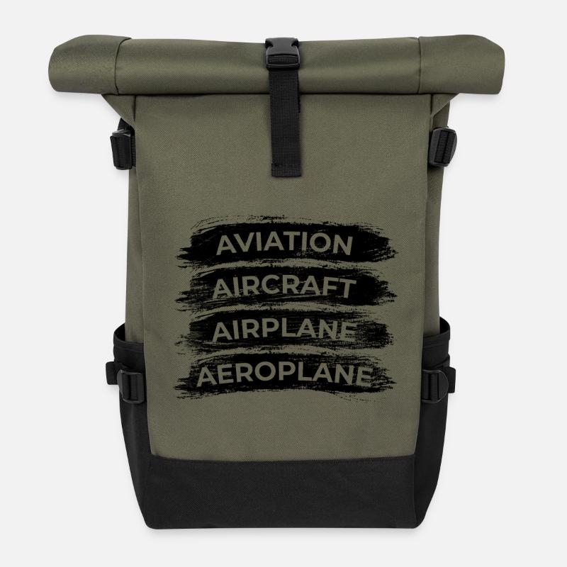 Plane Spotter Routine - Rolltop Rucksack - Olive/Schwarz