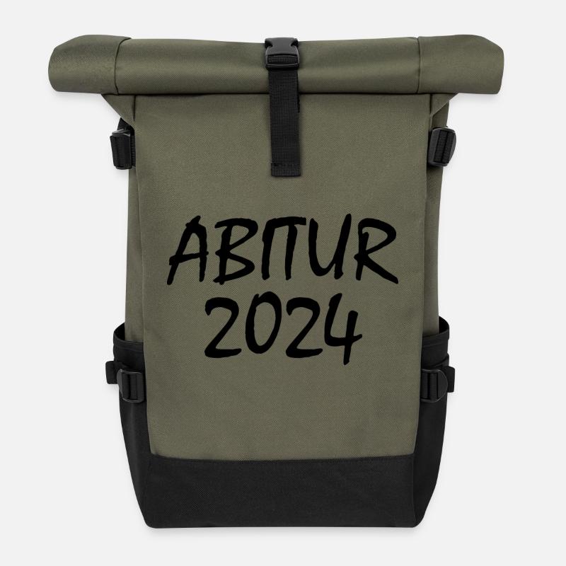 Abitur 2024 - Rolltop Rucksack - Olive/Schwarz