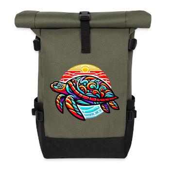 Turtle - Roll Top Backpack - olive/black - Front