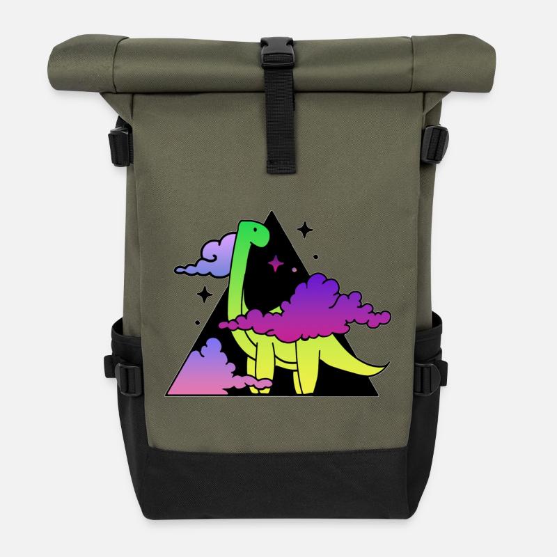 Dino montain - Sac à dos roll top - olive/noir