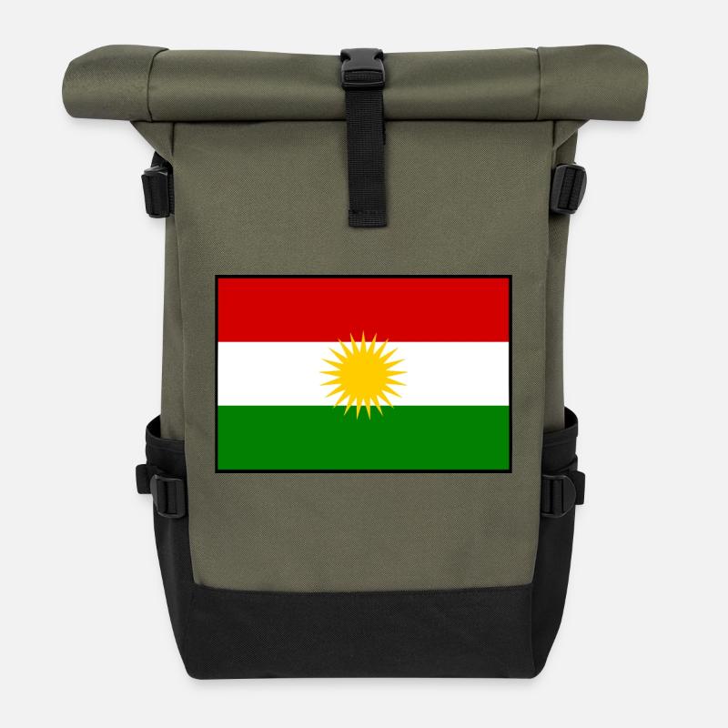 Kurdistan - Roll Top Backpack - olive/black