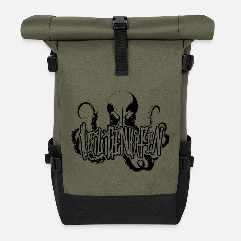 Heiligenhafen Octo Deep Dive Design - Roll Top Backpack - olive/black