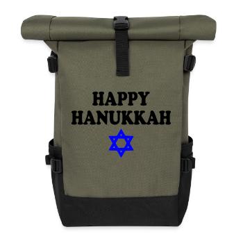 HAPPY HANUKKAH - Rolltop Rucksack - Olive/Schwarz - Vorne
